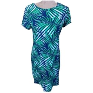 Old Navy Green Palm Leaf Tropical Bodycon Mini Dress – Size M
